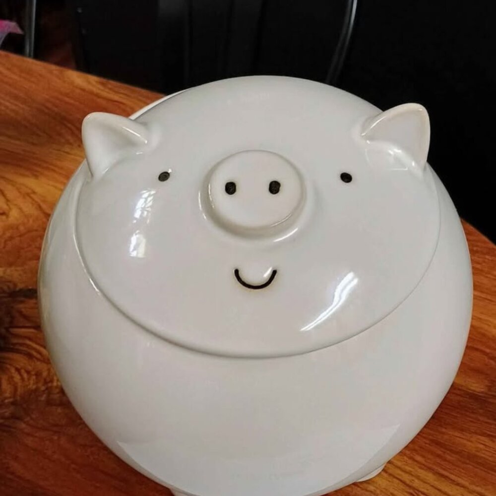 Nimble Nest Magenta pig cookie jar